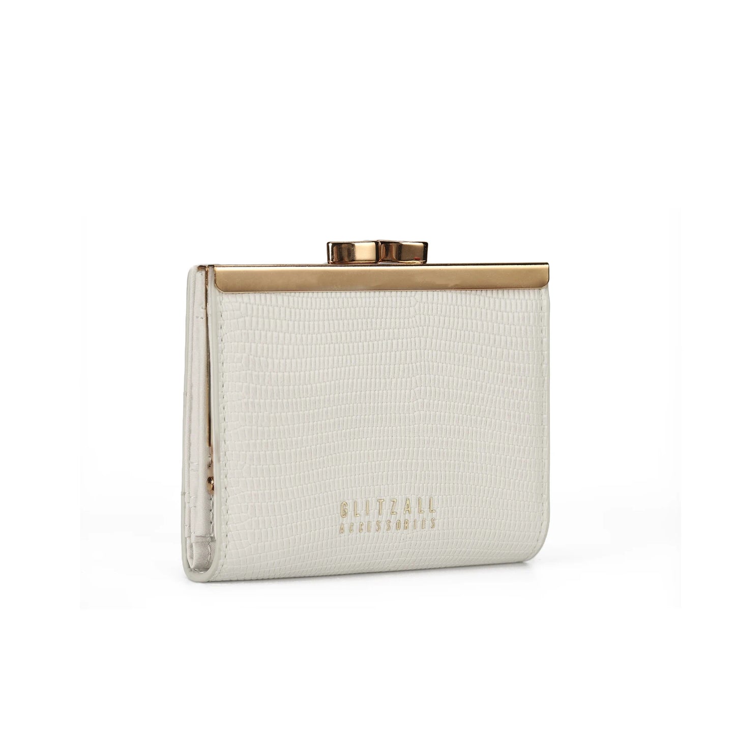 Portefeuille femme compact en cuir PU avec fermoir métallique élégant et format rigide