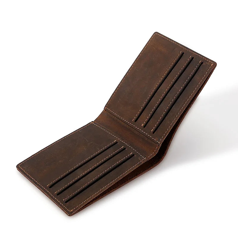Portefeuille homme cuir crazy horse bifold ultra slim RFID compact vintage