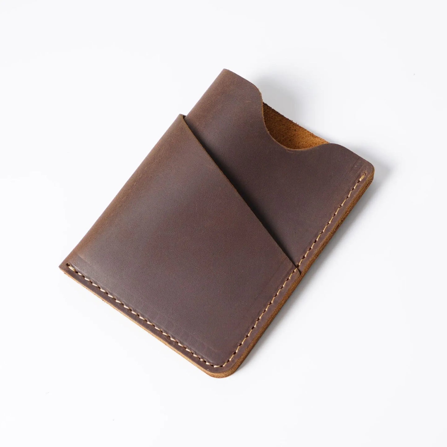 Porte-cartes slim en cuir véritable Crazy Horse avec rangement compact pour cartes