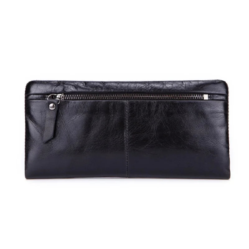 Portefeuille long vintage en cuir de vachette - Pochette business pour homme