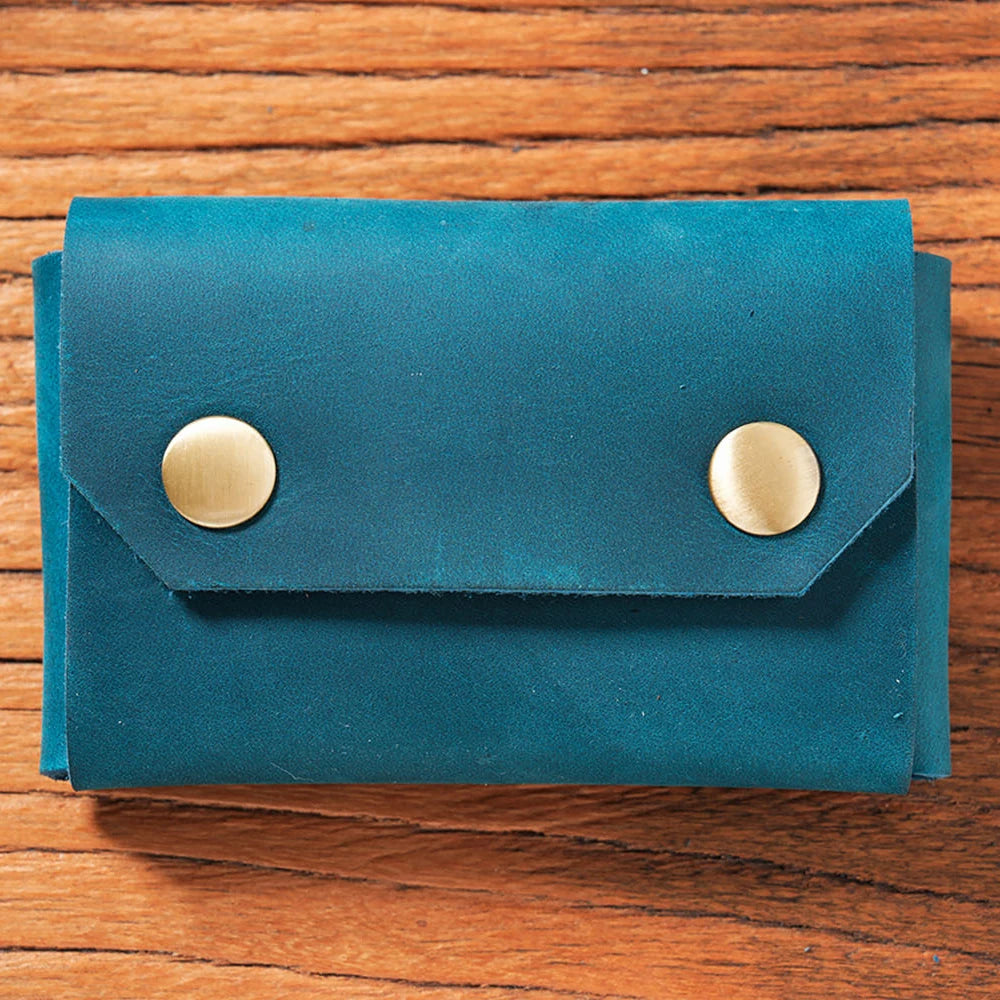 Porte-Cartes Vintage en Cuir Véritable - Organiseur Compact & Multifonction