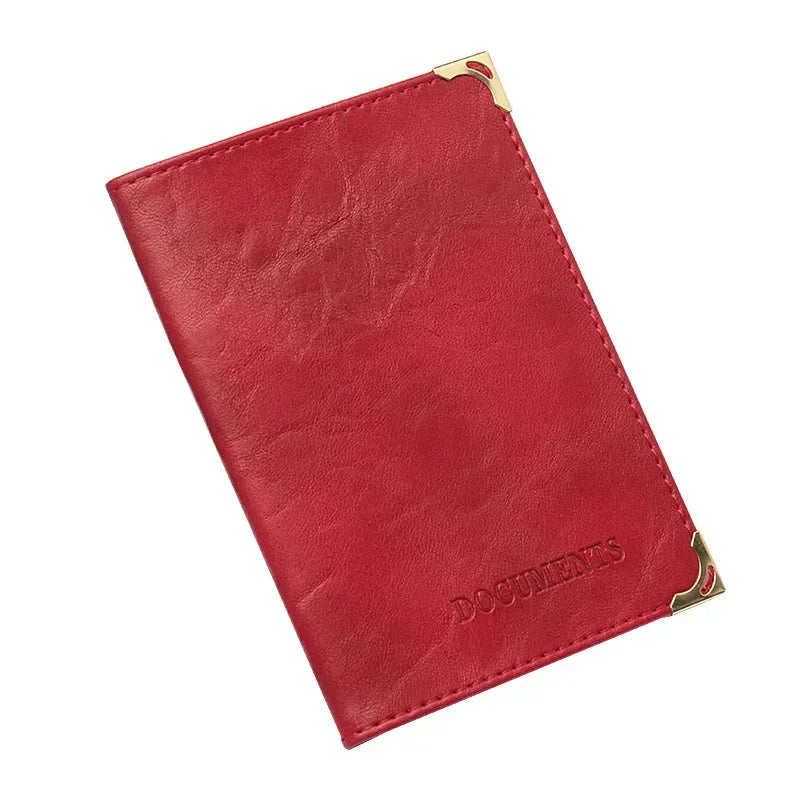 Porte-documents voiture vintage en cuir PU pour permis et cartes administratives