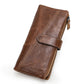 Portefeuille long en cuir de vachette véritable avec compartiment téléphone pour femme