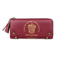Portefeuille long femme en cuir PU avec zip, pompon et grande capacité élégante