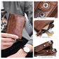 Portefeuille homme en cuir véritable avec double zip et porte-cartes sécurisé compact