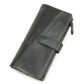 Portefeuille long en cuir de vachette véritable avec compartiment téléphone pour femme