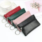 Porte-monnaie compact en similicuir avec porte-clés et double fermeture zippée