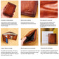 Portefeuille en cuir véritable  pour homme – Portefeuille RFID anti-vol, rétro, multi-fonction avec clips pour billets