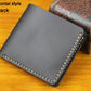 Portefeuille en cuir véritable pour homme – Portefeuille court fait main, style vintage, avec porte-cartes et porte-monnaie