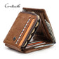 Portefeuille trifold homme en cuir véritable tannage végétal