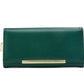 Portefeuille long femme en cuir PU grande capacité avec fermeture zippée et compartiments multiples