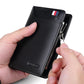 Portefeuille homme cuir véritable compact avec zip, porte-cartes et porte-monnaie