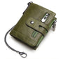 Portefeuille homme cuir véritable RFID avec chaîne zippé compact personnalisable