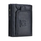 Portefeuille homme cuir véritable compact multifonction RFID avec rabat et zip