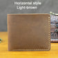 Portefeuille en cuir véritable pour homme – Portefeuille court fait main, style vintage, avec porte-cartes et porte-monnaie