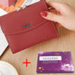 Portefeuille femme compact en cuir véritable à rabat avec porte-cartes intégré