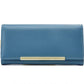 Portefeuille long femme en cuir PU grande capacité avec fermeture zippée et compartiments multiples