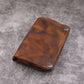 Portefeuille homme cuir véritable vertical vintage compact avec bouton pression