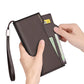 Portefeuille long homme en cuir véritable multifonction avec zip et compartiment téléphone grande capacité