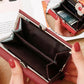Portefeuille femme compact en cuir véritable à rabat avec porte-cartes intégré