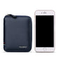 Portefeuille cuir véritable compact zippé porte-cartes multifonction unisexe