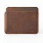 Porte-cartes slim en cuir véritable Crazy Horse compact avec 3 emplacements unisexe