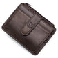 Porte-cartes homme en cuir véritable RFID avec zip et rabat compact