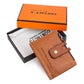 Portefeuille femme compact en cuir véritable RFID avec zip et bouton pression élégant