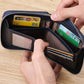 Portefeuille cuir véritable compact zippé porte-cartes multifonction unisexe