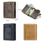 Portefeuille homme cuir véritable compact multifonction RFID avec rabat et zip