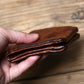 Portefeuille cuir véritable vachette rétro compact avec zip et porte-monnaie