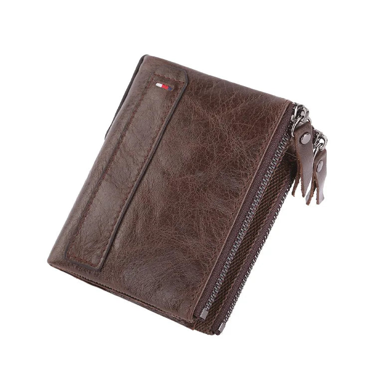 Portefeuille  en cuir de vachette 100% véritable - Style Vintage & Haute Sécurité