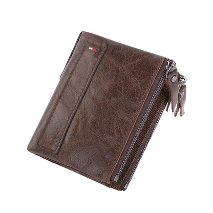 Portefeuille  en cuir de vachette 100% véritable - Style Vintage & Haute Sécurité