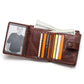 Portefeuille en cuir véritable Crazy Horse pour homme – Portefeuille avec porte-cartes, porte-monnaie et protection RFID, style vintage