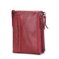 Portefeuille homme en cuir véritable avec double zip et porte-cartes sécurisé compact