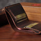 Portefeuille en cuir véritable pour homme – Portefeuille court fait main, style vintage, avec porte-cartes et porte-monnaie