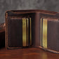 Portefeuille en cuir véritable pour homme – Portefeuille court fait main, style vintage, avec porte-cartes et porte-monnaie