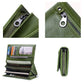 Portefeuille long femme en cuir véritable grande capacité avec zip et compartiment téléphone