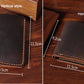 Portefeuille en cuir véritable pour homme – Portefeuille court fait main, style vintage, avec porte-cartes et porte-monnaie