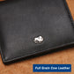 Portefeuille homme en cuir véritable grainé avec protection RFID