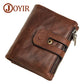 Portefeuille homme joyir en cuir véritable vintage avec double zip et protection RFID