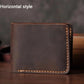 Portefeuille en cuir véritable pour homme – Portefeuille court fait main, style vintage, avec porte-cartes et porte-monnaie
