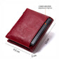 Portefeuille femme compact en cuir véritable RFID avec zip et bouton pression élégant