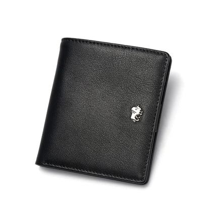 Portefeuille homme en cuir véritable grainé avec protection RFID