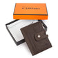 Portefeuille femme compact en cuir véritable RFID avec zip et bouton pression élégant