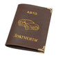 Porte-documents voiture en cuir PU pour permis et papiers auto style vintage russe