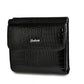 Portefeuille femme compact en cuir véritable motif crocodile avec bouton pression élégant