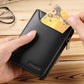 Portefeuille homme cuir véritable compact avec zip, porte-cartes et porte-monnaie
