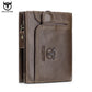 Portefeuille homme cuir véritable compact multifonction RFID avec rabat et zip