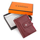 Portefeuille femme compact en cuir véritable RFID avec zip et bouton pression élégant